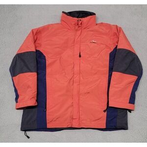 L.L. Bean Jacket Mens XL Tall Orange Navy Thinsulate 3 In 1 Parka Coat Insulated